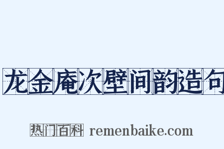龙金庵次壁间韵造句是什么意思的图片